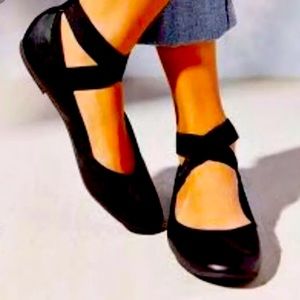 Jessica Simpson MANDALAYE Elastic Criss Cross Ankle Strap Ballet Flats Womens 9